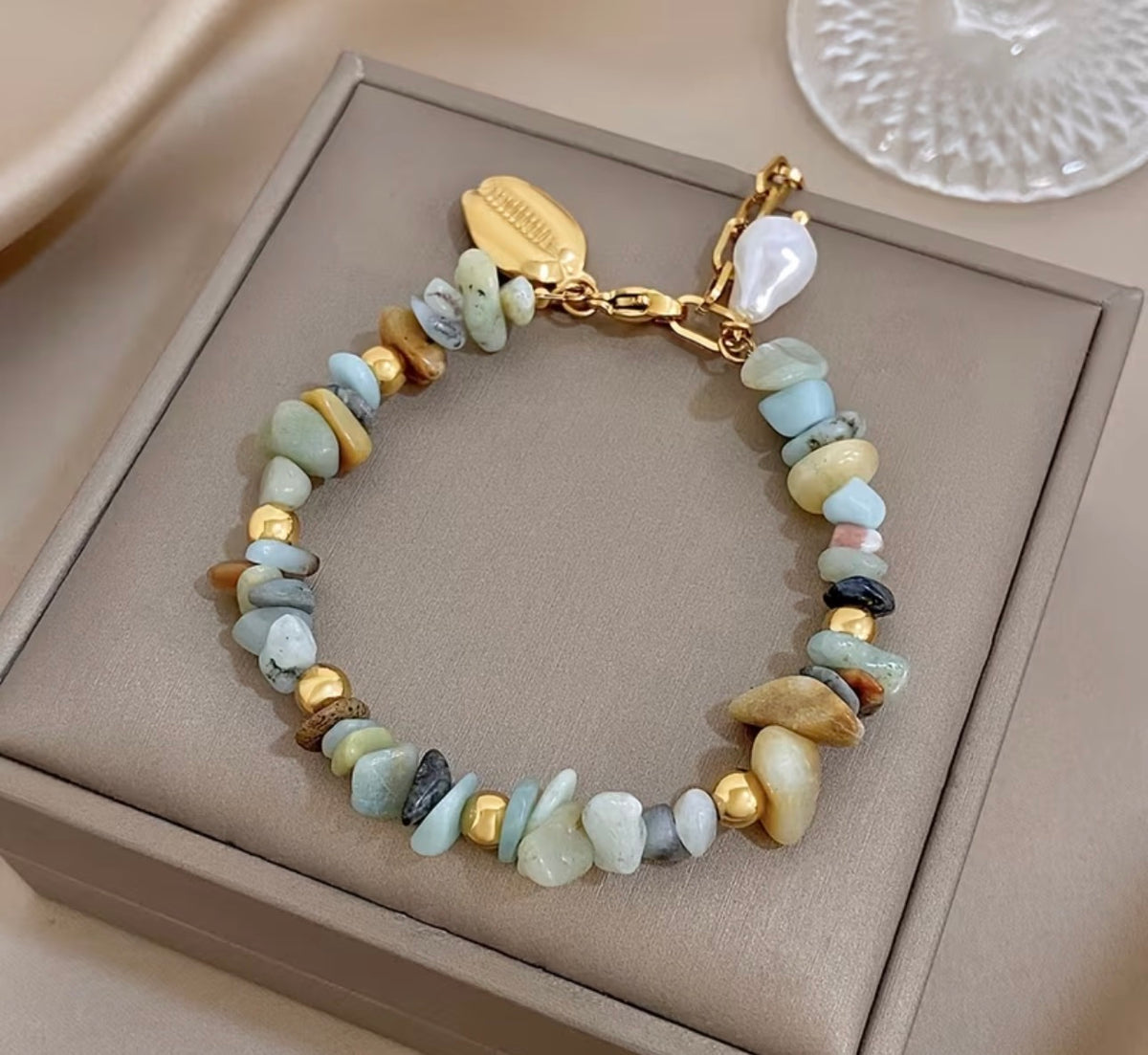 Pulsera trendy de piedras naturales
