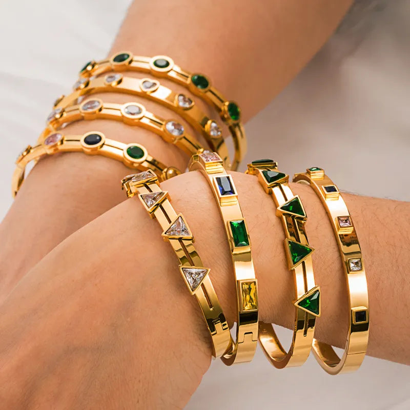 Brazalete de mujer con baño de oro de 18k