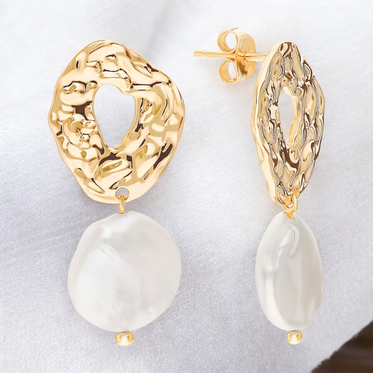 Aretes de plata con baño de oro