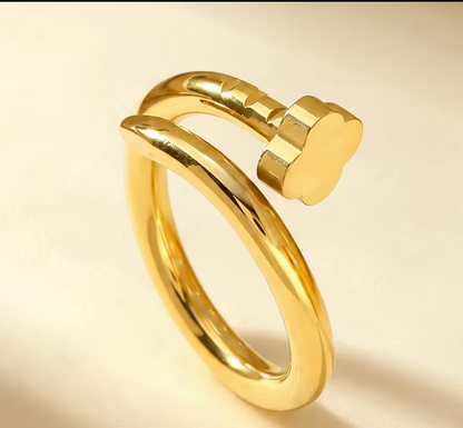 Anillo de acero estilo Van Cleef, Bvlgari, Cartier