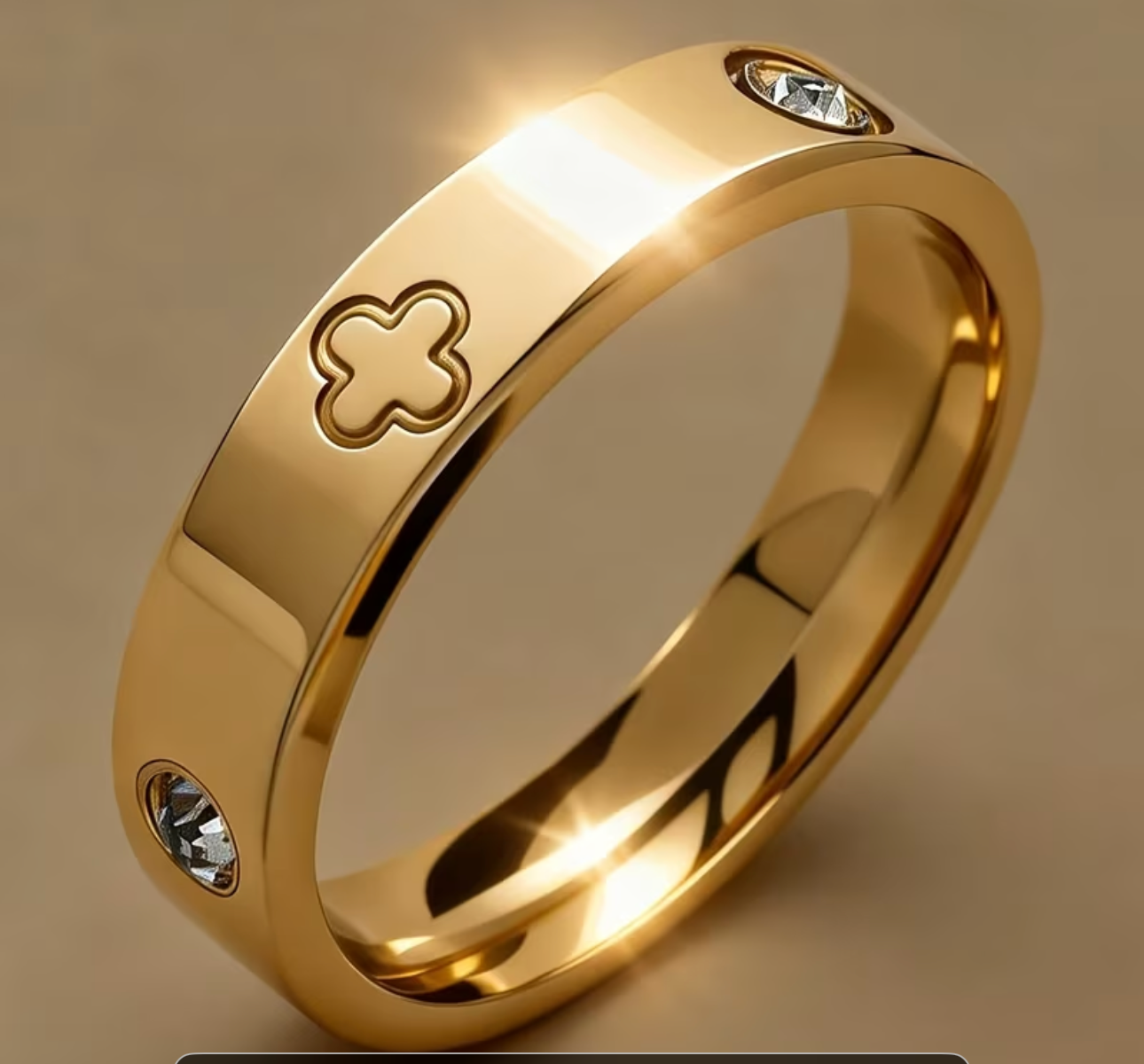 Anillo de acero estilo Van Cleef, Bvlgari, Cartier