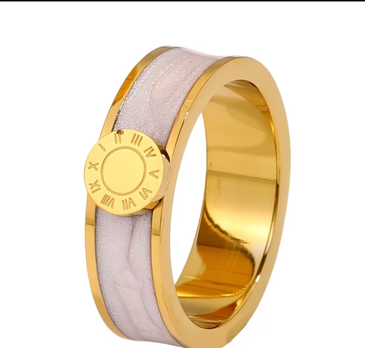 Anillo de acero estilo Van Cleef, Bvlgari, Cartier