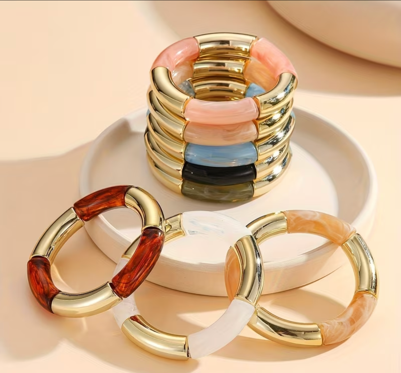 Pulseras Trendy acrilica con elastico
