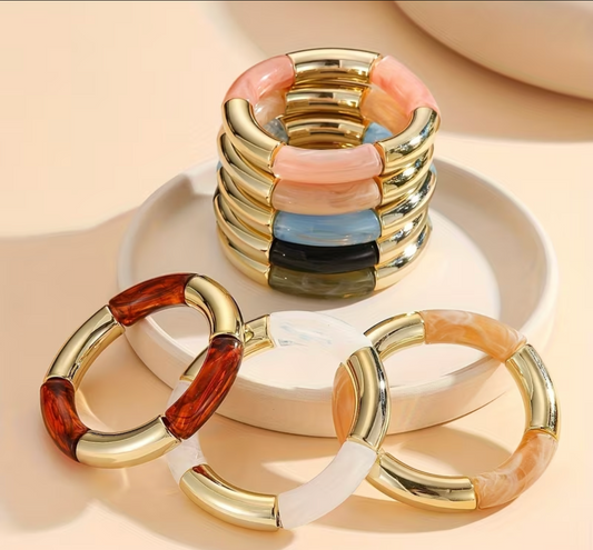 Pulseras Trendy acrilica con elastico