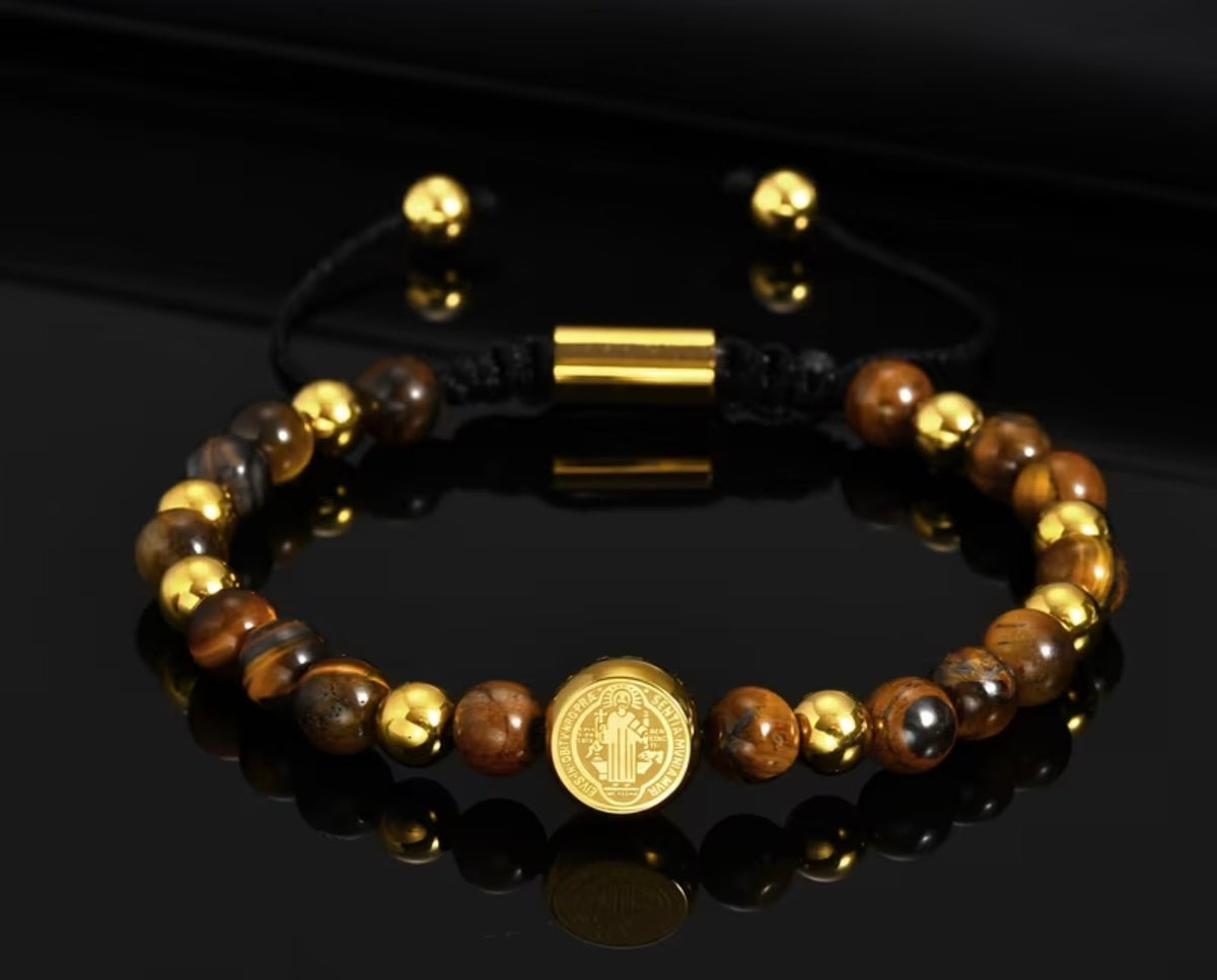 Pulsera de acero 304 de medalla de San Benito
