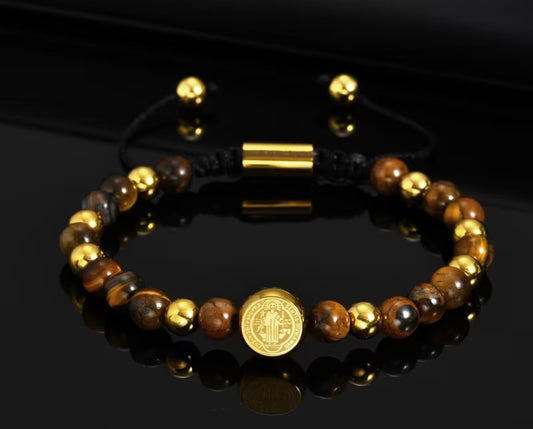 Pulsera de acero 304 de medalla de San Benito