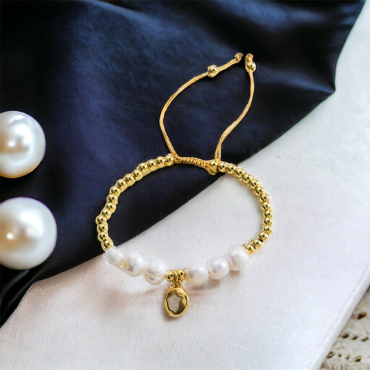 Pulsera Trendy de perlas de agua dulce